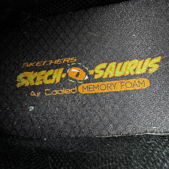 SKECHERS Boys Kids Size 4 Sketch-o Saurus Black Dinosaur‎ Dragon Sneakers shoes - Picture 6 of 8
